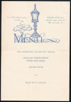 1927 Rákosi Jenő író és újságíró 85. születésnapja tiszteletére a Grand Hotel Hungariában szervezett vacsora ételmenüje, szép állapotban