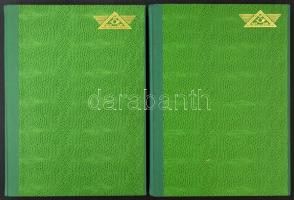 2 db 10 fekete lapos, A/4-esnél magasabb Universum berakó, zöld borítóval, jó állapotban