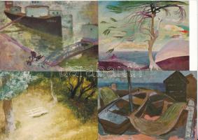 17 db MODERN megíratlan festmény reprodukciós képeslap / 17 modern unused painting reproduction art postcards