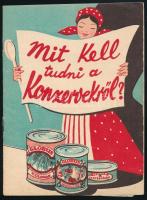 1939 A Weiss Manfréd gyár által gyártott konzervek reklámfüzete "Mit kell tudni a konzervekről" címmel, sok rajzzal, art deco stílusban valamint a hozzá tartozó Globus Pritamin reklámplakát, hajtott, 32×23 cm