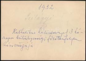 1932 A Katolikus Háziasszonyok 3 hónapos különlegességi főzőtanfolyam záróvizsgájáról készített fotó...