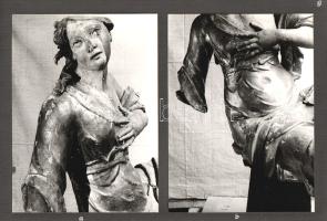 [Kézirat] A sopronbánfalvi pálos kolostor életnagyságú, barokk, allegorikus szószéki szobrának resta...