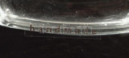 cca 1980 Skandináv kézzel készült lapos hasábváza, jelzett, hibátlan, 10x5x30 cm