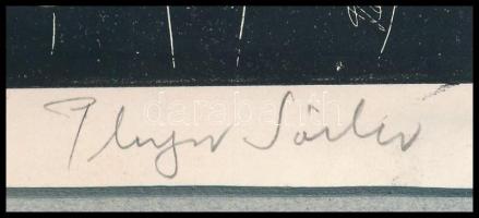 Plugor Sándor (1940-1999): Ex libris Klaus Schneider. Linómetszet, papír, jelzett, paszpartuban. 10x...