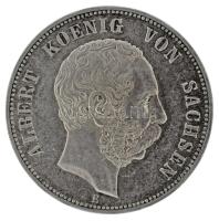 Német Birodalom / Szászország 1895E 5M Ag "Albert" kapszulában T:XF,VF German Empire / Saxony 1895E 5 Mark Ag "Albert" in capsule C:XF,VF Krause KM#160