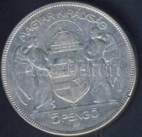1930. 5P Ag "Horthy jobbra" T:3 k. ph.
