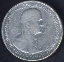 1930. 5P Ag "Horthy jobbra" T:3 k. ph