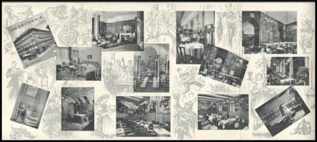 1935 A budapesti Hotel Britannia rendkívül dekoratív (szign. Haranghy) képekkel illusztrált 4 részes...