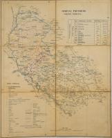 cca 1810 Pozsony vármegye acélmetszetes, színezett térképe német és magyar feliratokkal, vászonra kasírozva, jó állapotban, 43×35 cm