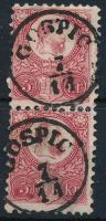 1871 Réznyomat 5kr függőleges pár "GOSPIČ" (Gudlin 150 p)