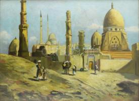 Zólyomi Remecz László (-), működött a XX. első felében: Arab város. Olaj, vászon. Jelzett. Dekoratív...