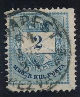 1881 Színesszámú 2kr 11 1/2 : 12 1/2 : 11 1/2 : 11 1/2 fogazással