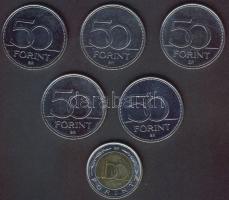 2002. 100Ft + 2004-2007. 50Ft (5x) klf motívumokkal T:2