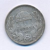 1893KB 1K Ag "Ferenc József" T:XF, kis patina Adamo K5