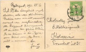 1911 Budapest V. Városi Vigadó. Hátoldalon Cholnoky Jenő (1870-1950) földrajztudós, feleségének címz...