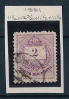 1881 Színesszámú 2kr 11 1/2 : 12 3/4 : 11 1/2 : 11 1/2 fogazással