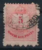 1881 Színesszámú 5kr 13 : 13 1/2 : 13 : 13 1/2 fogazással