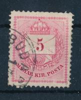 1881 Színesszámú 5kr 12 1/2 : 13 1/2 fogazással