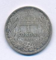 1895KB 1K Ag "Ferenc József" T:XF,VF, patina Adamo K5