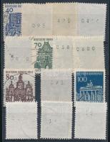 NSZK 1964-1966 10 db hátoldali sorszámos bélyeg, jobb értékekkel + 4 támpéldány