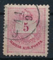 1881 Színesszámú 5kr 11 1/2 : 11 1/2 : 11 1/2 : 13 1/4 fogazással