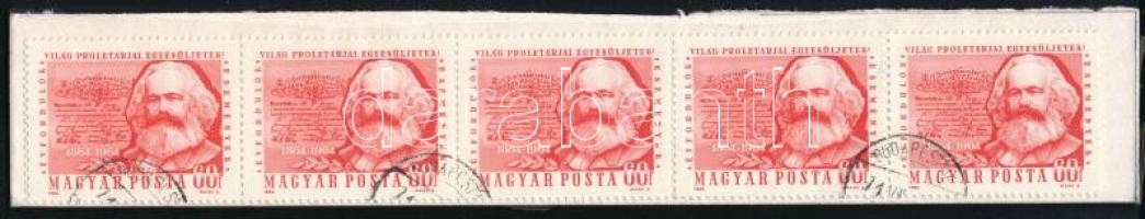 1964 Évfordulók - Események II. 60f Marx 5-ös csík ESFMÉNYEK tévnyomattal