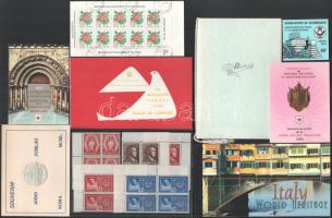 Kis külföldi tétel: benne 8 db bélyegfüzet (Kuba, Vatikán, Luxemburg, Olaszország) + 5 norvég négyestömb