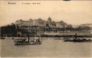 1911 Budapest I. Királyi várpalota, Várkert Bazár, gőzhajók (EK)