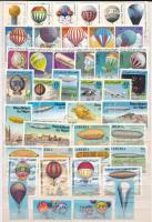 Léghajó motívum 13 db többségében komplett sor (105 db bélyeg) A/4 berakólap 2 oldalán