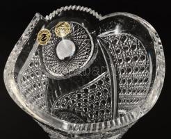 Schréger Erdőkertes ólomkristály váza, iparművész munka gazdag csiszolással, hibátlan, címkével jelz...