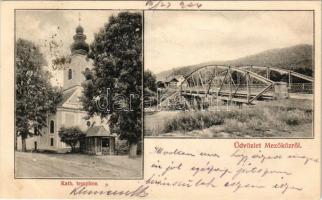 1906 Mezőköz, Medzibrod; Római katolikus templom, híd. Lechnitzky O. fénynyomdája kiadása 226. sz. / Catholic church, bridge (fl)
