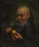 Jelzés nélkül (XX. sz. első fele): Almahámozó. Olaj, vászon. Javított, sérült. Üvegezett, dekoratív ...