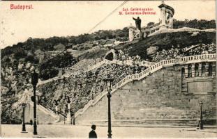 1909 Budapest I. Szt. Gellért szobor, még csupasz szikla támfallal, épült 1901-1902.