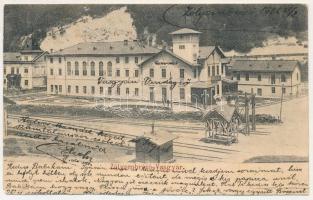 1906 Zólyombrézó, Podbrezová; vasgyár, vendéglő, iparvasút / ironworks, iron factory, restaurant, industrial railway (b)