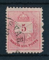 1881 Színesszámú 5kr 11 1/2 : 11 1/2 : 11 1/2 : 13 fogazással