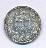1915KB 1K Ag "Ferenc József" T:AU, kis patina Adamo K5.1