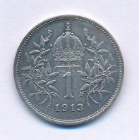 Ausztria 1913. 1K Ag "Ferenc József" T:XF,VF, kis patina Austria 1913. 1 Corona Ag "Franz Joseph" C:XF,VF, small patina Krause KM#2820