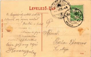 1907 Léva, Levice; Kossuth Lajos tér, Városháza, Barsmegyei Népbank, Lang központi kávéháza, Kovács ...