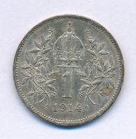 Ausztria 1914. 1K Ag "Ferenc József" T:XF,VF, patina Austria 1914. 1 Corona Ag "Franz Joseph" C:XF,VF, patina Krause KM#2820