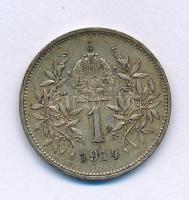 Ausztria 1914. 1K Ag "Ferenc József" T:XF,VF, patina Austria 1914. 1 Corona Ag "Franz Joseph" C:XF,VF, patina Krause KM#2820