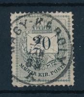 1881 Színesszámú 20kr 13 : 12 1/2 fogazással