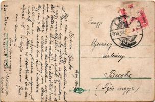 1916 Léva, Levice; Kossuth tér, Városháza, Lang Központi kávéháza, Kovács Sándor üzlete. Schulcz Ign...