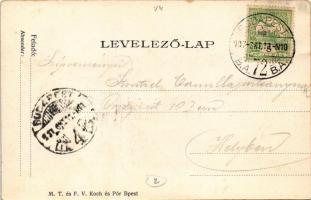 1907 Budapest VIII. Múzeum körút, Nemzeti Múzeum, múzeumkert, villamos. M.T. és F.V. Koch és Pór kia...