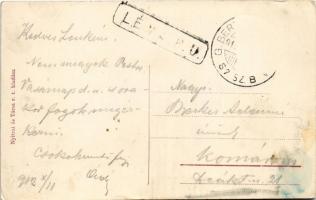 1912 Léva, Levice; Kossuth tér, piac, Városi kávéház, Állami tanítóképző, Kertész Lajos, Holzmann Bó...