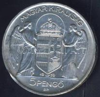 1939. 5P Ag "Horthy balra" T:2 ph.