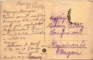 1916 Hradec Králové, Königgrätz; Palackého trída / street, hotel, shop of Jan Novák (EB)