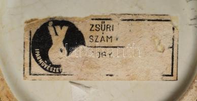 cca 1960 Iparművészeti Vállalat kerámia sün ikebana, címkével jelzett, kis kopással, h: 18 cm