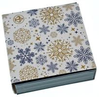 Fekete frame doboz (100x100mm) átlátszó fóliafallal, 20mm-52mm-es érmékhez, karácsonyi karton csomag...