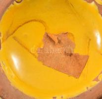 Ugrasztott mázas kerámia váza, jelzett, m: 15,5 cm