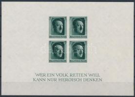 Deutsches Reich 1937 1. Nemzeti Bélyegkiállítás - Hitler blokk, Schlegel BPP vizsgálójellel Mi 8 (Mi EUR 220.-) (apró hiba egy sarokban / small damage in one corner)